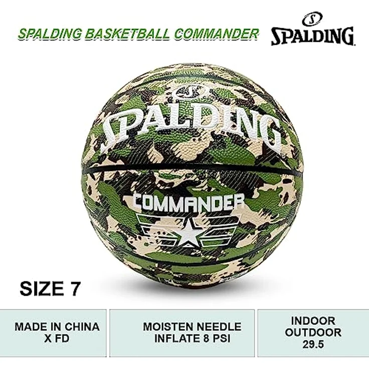 Spalding Unisex – Erwachsene Commander Sz7 Ball, Camo, 7 – Bild 4