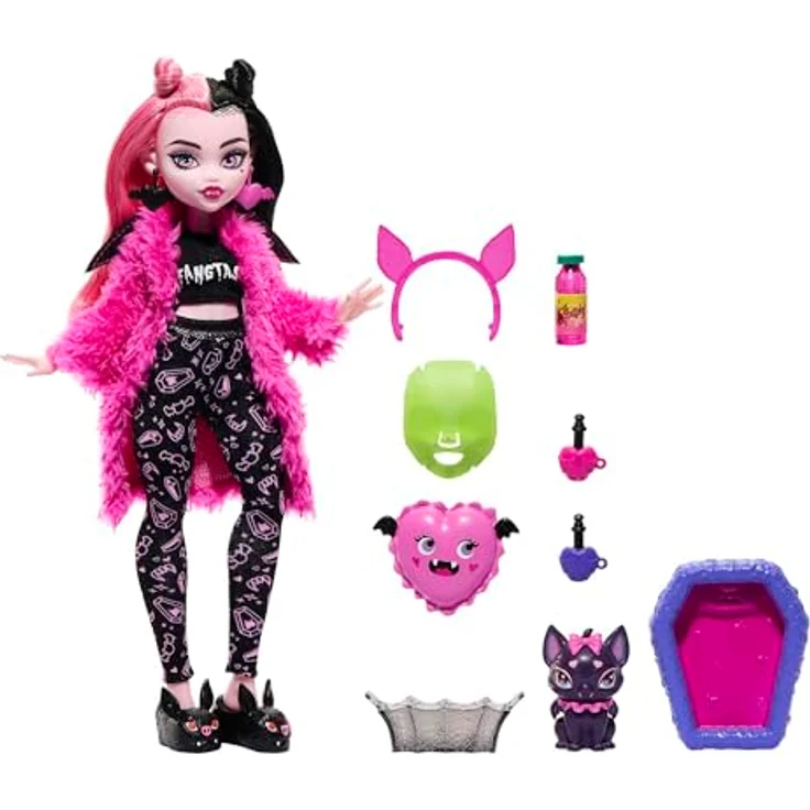 Mattel® Anziehpuppe Monster High, Creepover Draculaura - Schaurig schöne Pyjamaparty – Bild 4