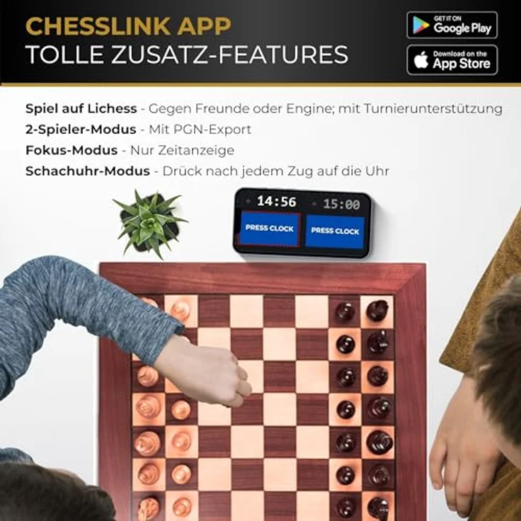 Millennium Supreme T2 M880, Elektronisches Schachbrett in Turniergröße mit Echtholzfiguren, ultraschneller Figurenerkennung, Bluetooth & USB, 81 LE – Bild 6