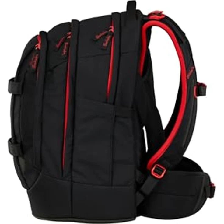 satch pack, ergonomischer Schulrucksack mit 30L Stauraum, standfest, individuell anpassbar, reflektierend, Fire Phantom - Schwarz – Bild 4
