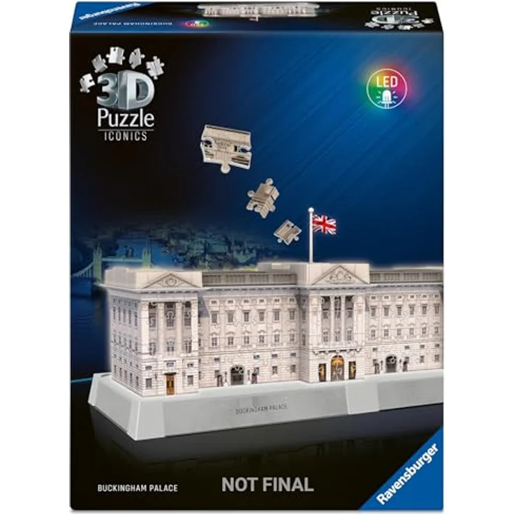 Ravensburger 3D Puzzle Iconics: Buckingham Palace - mit LED Beleuchtung und 216 Puzzleteilen, 18,90 cm x 40,90 cm x 15,90 cm – Bild 1