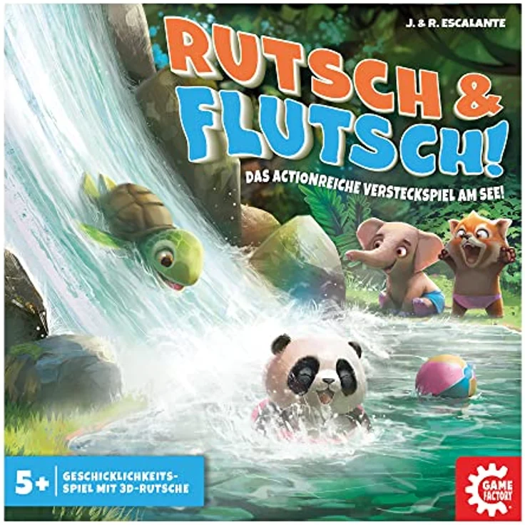 Game Factory 646306 Rutsch & Flutsch, actionreiches Geschicklichkeitsspiel für Kinder ab 5 Jahren, Familienspiel, Kinderspiel, für 2-4 Spieler, empfohlen für Kinder ab 5 Jahren, auf Empfehlungsliste 2023 - KINDERSPIEL DES JAHRES – Bild 4