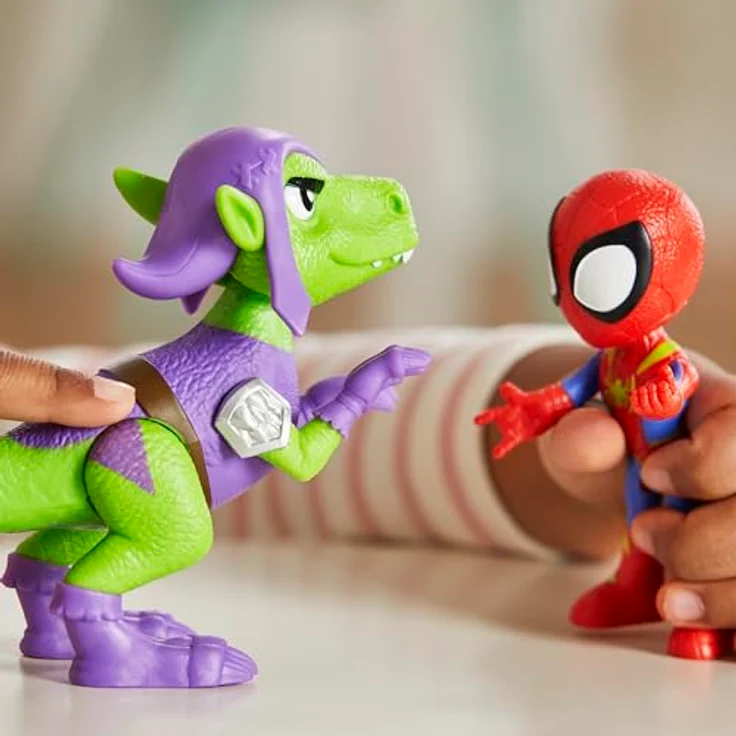 Spidey and his Amazing Friends Marvel Spidey und Seine Super-Freunde Dino-Webs, Action-Figurenset mit beweglicher Spidey- und Kobold-Raptor-Figur, 10 cm – Bild 4