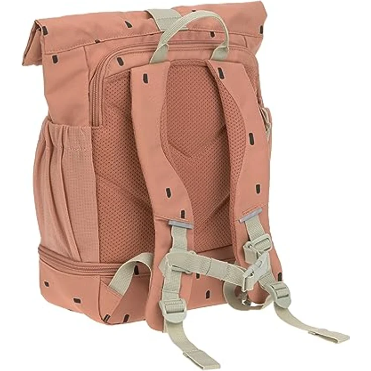 LÄSSIG Kindergartenrucksack Kinderrucksack Rolltop mit Brustgurt wasserabweisend, 11 Liter/Mini Rolltop Backpack Happy Prints Karamell – Bild 2