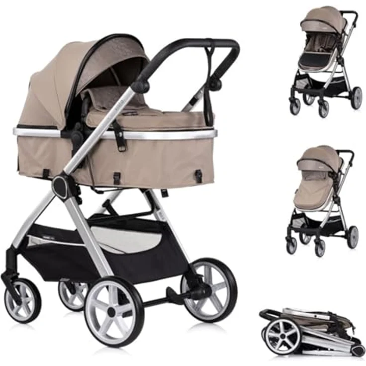 Chipolino Kombikinderwagen 2 in 1 Vista, ab Geburt bis 36 Monate, verstellbare Sitzeinheit, beige – Bild 1