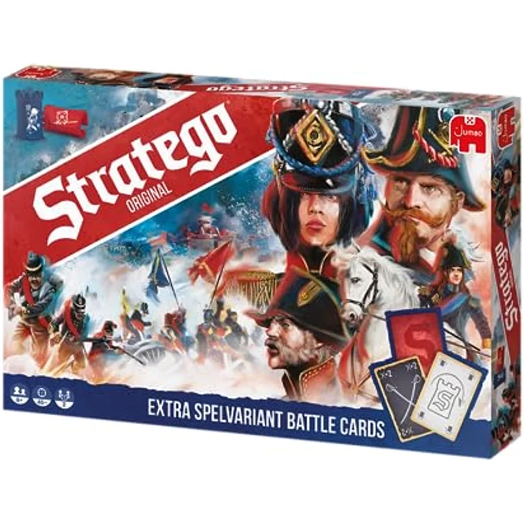 Jumbo Stratego Original, Brettspiel für 2 Spieler ab 8 Jahren, inkl. 40 rote und 40 blaue Bauern, Deutsch – Bild 4