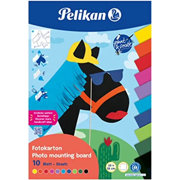 Pelikan Fotokarton Block 23 x 33 cm, 10 Blatt sortiert