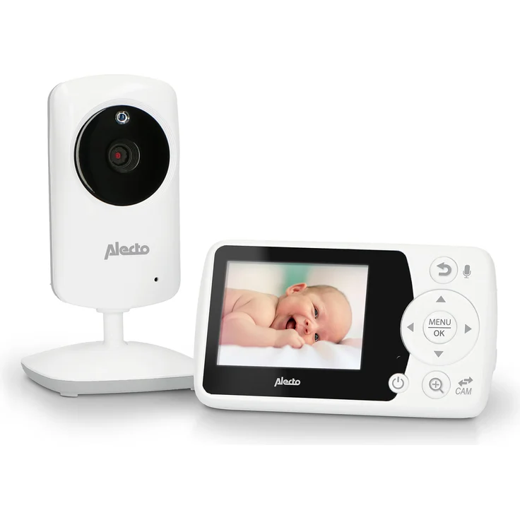 Alecto BO64, Babyphone mit Kamera und 2,4" Farbbildschirm, weiß