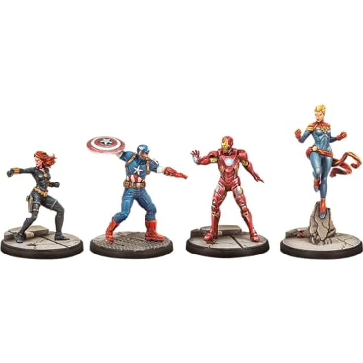 Atomic Mass Games AMGD2112 - Marvel: Crisis Protocol - Avengers Affiliation Pack, Erweiterung mit Miniaturen von Black Widow, Captain America, Captain Marvel und Iron Man, deutsch – Bild 6