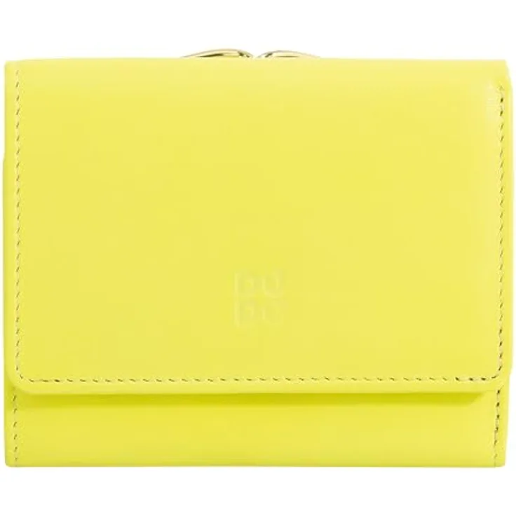 DuDu Corsica Geldbörse RFID Schutz aus 100% Leder, 11 cm, citrongelb