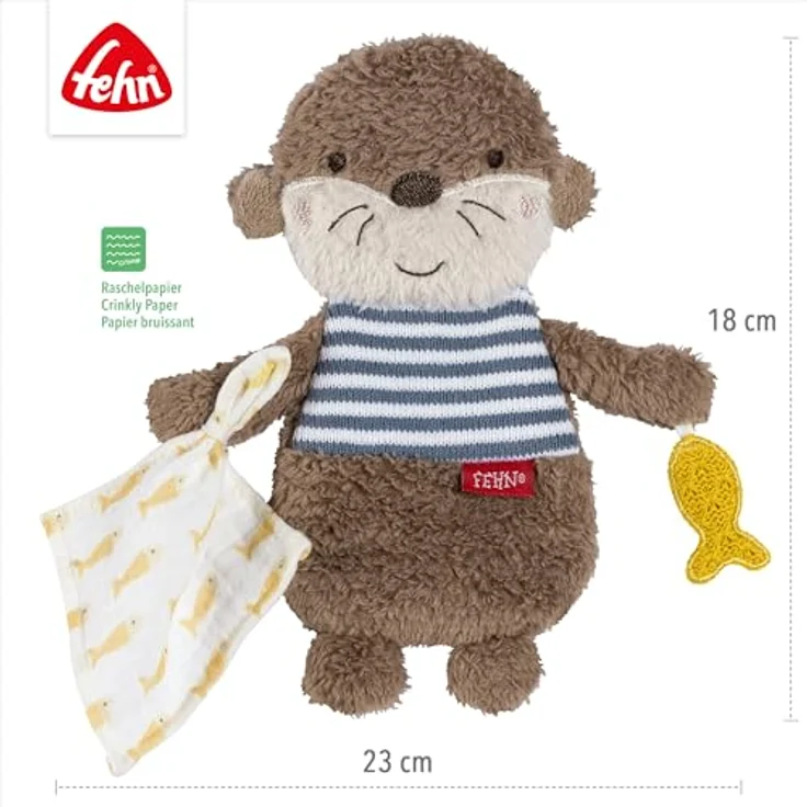 Fehn Greifspielzeug Otter Theo, Knister-Otter mit Raschelpapier für Babys ab 0 Monaten – Bild 4