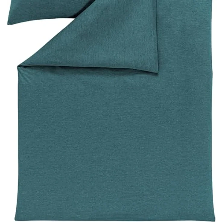 ESTELLA Bettwäsche Takoma 6873 050 Petrol Mako Interlock Jersey Unifarben, 100% Baumwolle, Atmungsaktiv, Öko-Tex Standard 100, Größe: 135 cm x 200 cm – Bild 3