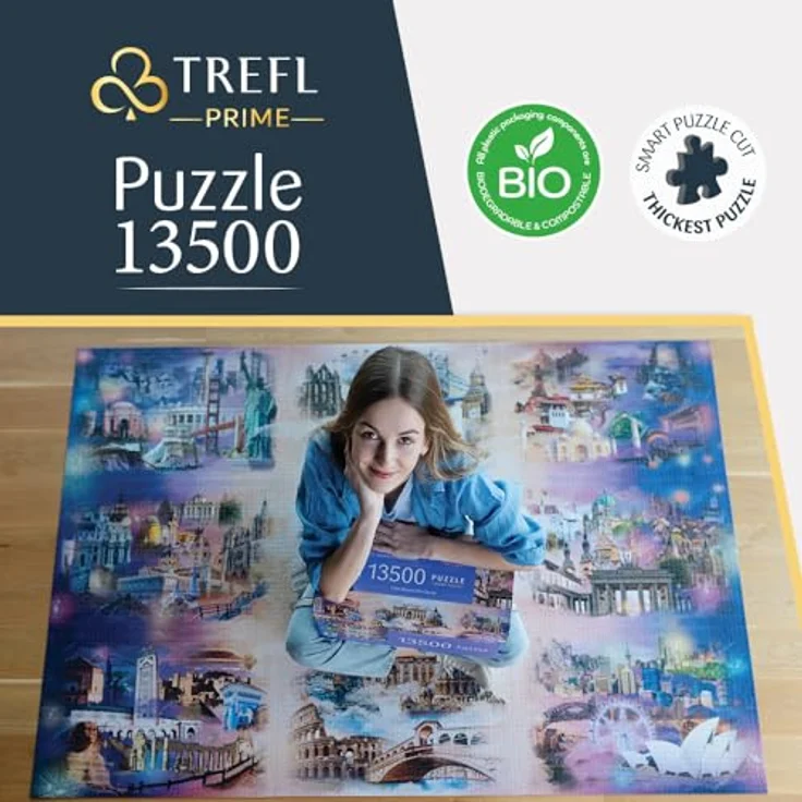 Trefl UFT Puzzle 13500 - Städte jenseits der Wolken, Puzzles mit unregelmäßigen Formen, 9x1500 Teile, FSC-zertifiziert, biologisch abbaubare Kunststoffteile – Bild 3