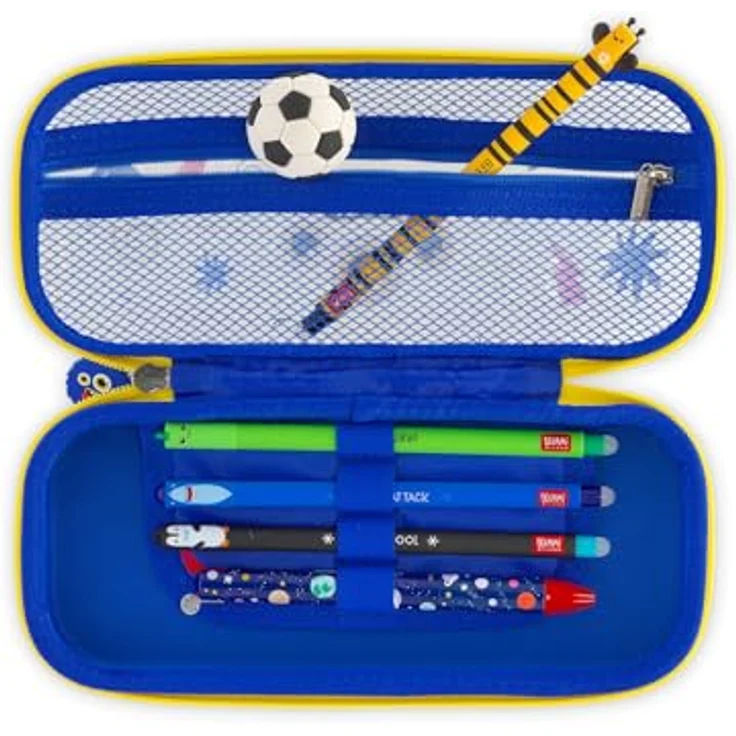 Legami Wonderwow Federmäppchen, Monster Motiv, 2 Fächer und Stifthalter, Innenfach mit Netzstoff, Reißverschluss, 23 x 11 x 5 cm – Bild 3