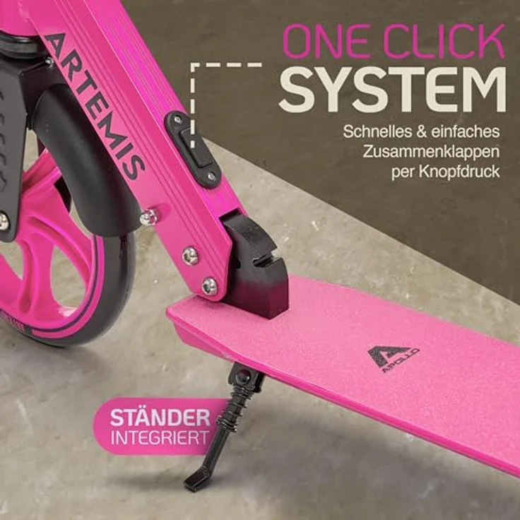Apollo Artemis Cityroller, klappbar und höhenverstellbar, für Kinder ab 6 Jahren, robuste Bauweise, praktischer Tragegurt – Bild 5