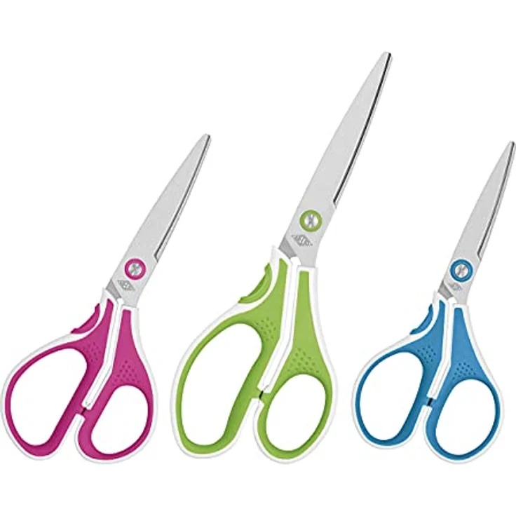 WEDO Cut-it Papierschere, Edelstahl 13 cm, pink/weiß, ergonomischer Softtouch-Griff – Bild 6