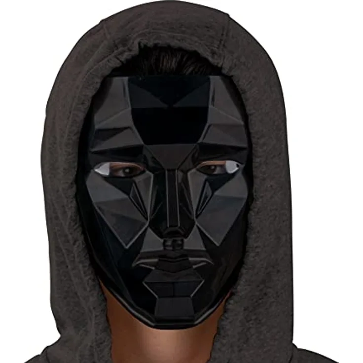 Disguise Netflix Offizielle Squid Game Masken, Front Man, Einheitsgröße Erwachsene Kostüm Masken, geometrische Form, verstellbares Gummiband