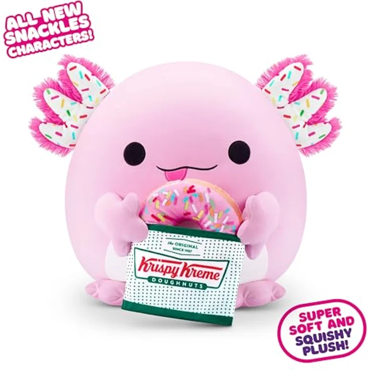Snackles Series 2, Axolotl (Krispy Kreme), 20 cm kuschelig-weiches Plüschspielzeug mit lizenziertem Snackmarken-Accessoire – Bild 2