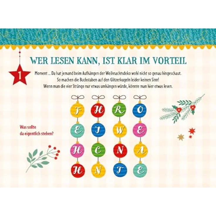 Kaufmann 24 knifflig-coole Weihnachtsrätsel, Adventskalender mit vielfältigen Rätseln für Erwachsene und Jugendliche, dekorativ und unterhaltsam – Bild 8