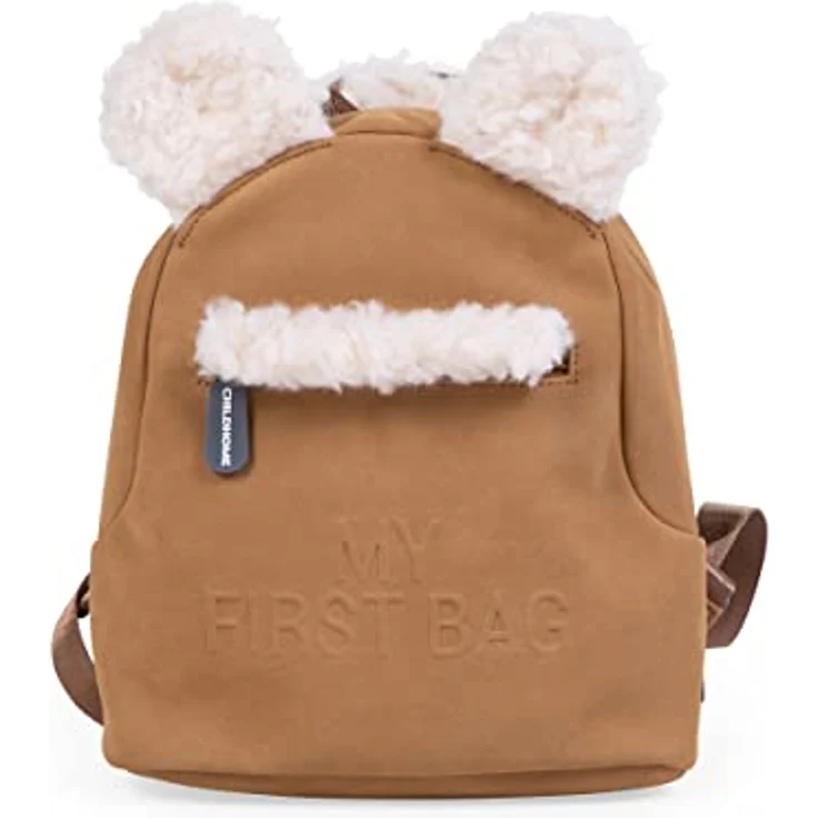 CHILDHOME, Kinderrucksack Baby, Schule, Kindergarten, Krippe, Zwei Fächer, Lunchbag/Flaschen geeignet, Abnehmbare Sicherheitsschnalle, Wasserabweisend, My First Bag, Suede – Bild 1