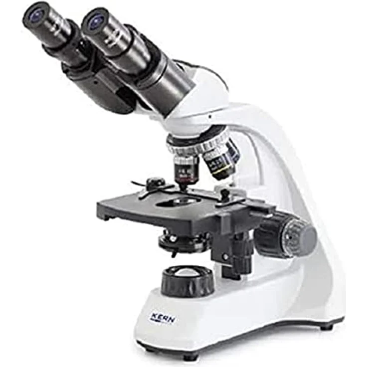 KERN Durchlichtmikroskop OBT-1 Schulmikroskop (Finite Optik, Tubus Monoocular, Objektive 4 x / 10 x / 40 x / 100x, Abbe-Kondensor 1,25, mit Kreuztisch, 4-Fach Objektrevolver) OBT 105 – Bild 2
