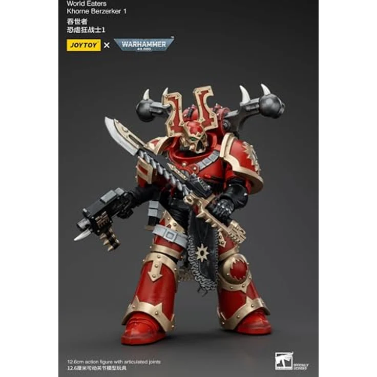 JOYTOY Warhammer 40k Action Figure 1/18 World Eaters Khorne Berzerker, 13 cm, beweglich mit Zubehör – Bild 4