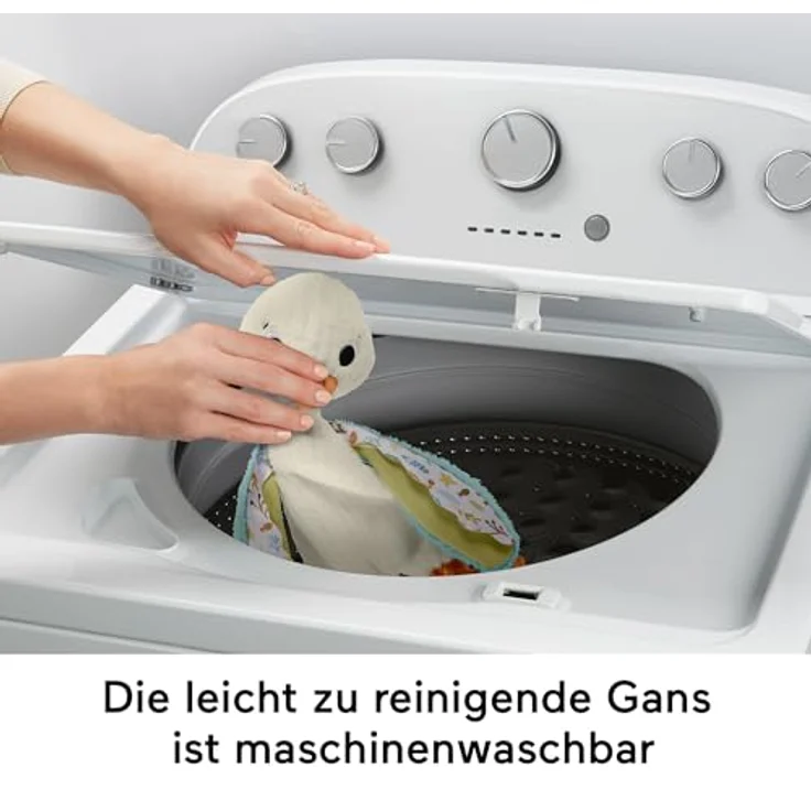 Fisher-Price® Schnuffeltuch Schmusegans, Plüsch-Spielzeug mit Stoffflügeln und Klingelgeräusch – Bild 6