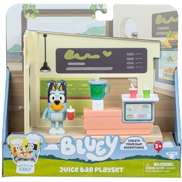 Moose Toys BLUEY-Mini-Spielset S13: Let's Play Chef Saftbar mit 1 Bluey Figur, drehbarem Mixer und Zubehör für kreatives Spielen, 7,6 cm – Bild 6