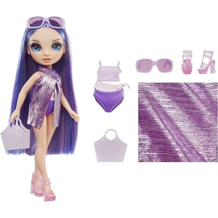 Rainbow High Anziehpuppe Rainbow High Swim & Style Fashion Doll - Violet (Purple), Bademodepuppe mit Accessoires – Bild 2
