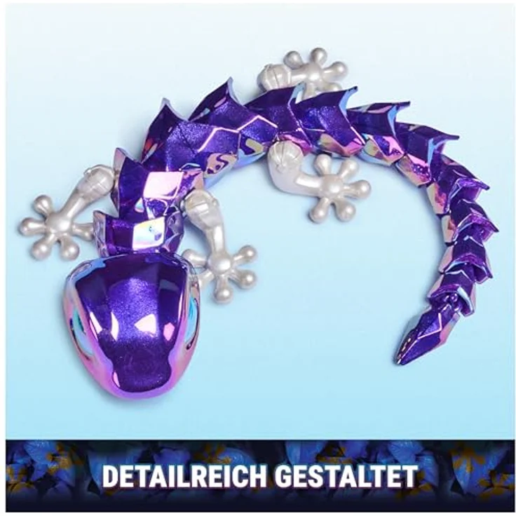 CrystaLynx Gecko, 23 cm große sammelbare bewegliche Geckofigur in Blindbox, Fidget-Spielzeug für Kinder ab 8 Jahren und Erwachsene, 1 von 12 Designs ukup 2 seltene Varianten – Bild 3