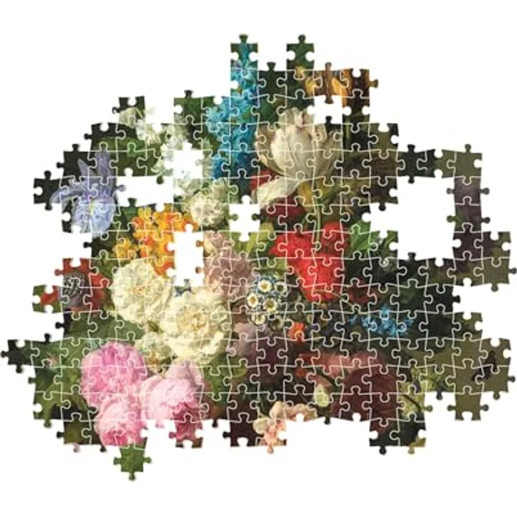 Clementoni Louvre - Jan Frans van Dael - Puzzle "Vase of Flowers, Grapes and Peaches", 1000 Teile Kunstmotiv – Bild 5
