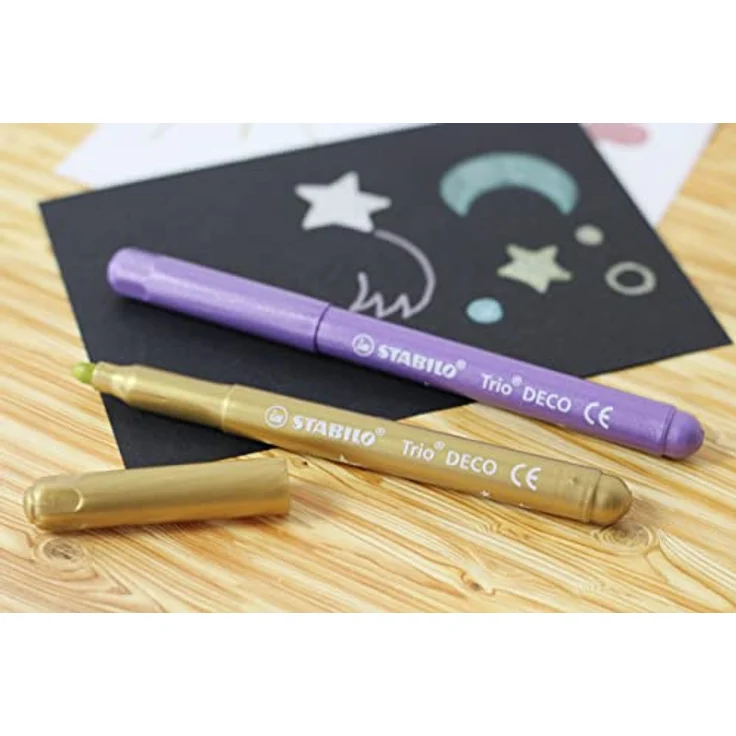 Metallic-Filzstift mit robuster XL-Spitze - STABILO Trio DECO - 8er Pack - mit 8 verschiedenen Farben – Bild 5