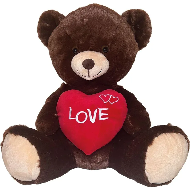 JollyPlush Teddybär Kuscheltier mit Herz, 50 cm Plüschtier für Geschenkideen, weich und langlebig