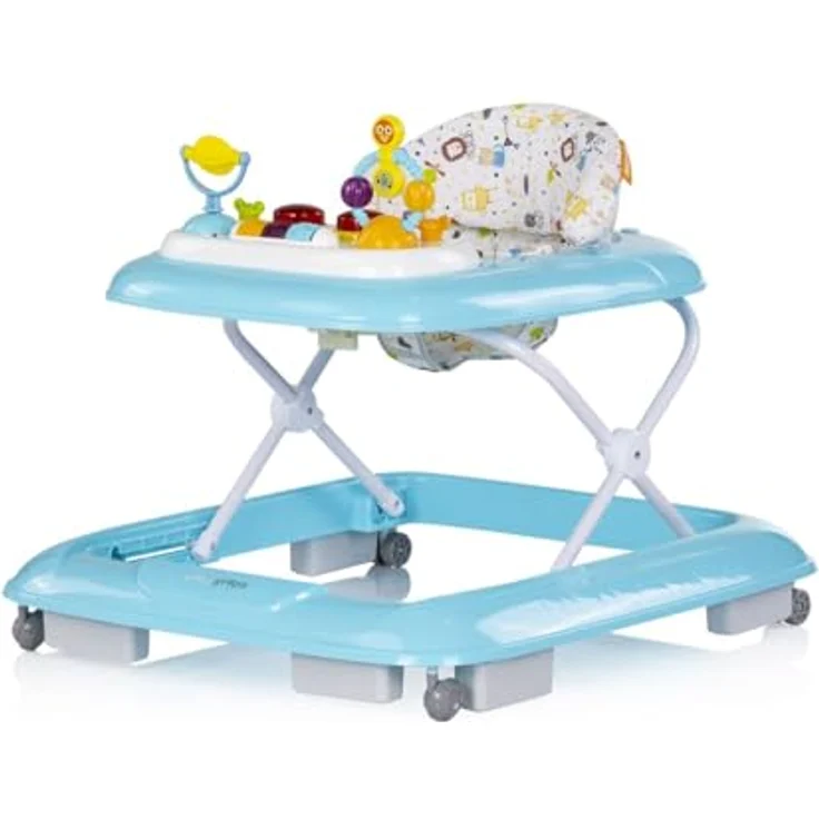 Chipolino Lauflernhilfe Baby Steps, klappbar mit Spielpanel und Musikfunktion, 360° drehbare Räder, blau – Bild 2