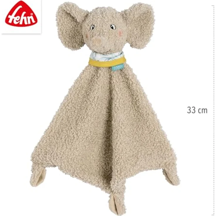 Fehn Schmusetuch Elefant, weiches Schnuffeltuch als Einschlafhilfe und Kuschelfreund für Babys ab Geburt – Bild 5