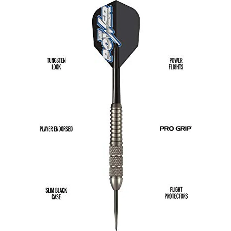 Target Darts Phil Taylor Power Silverlight Steel Tip Dartpfeile (22gr), silber 22g – Bild 5