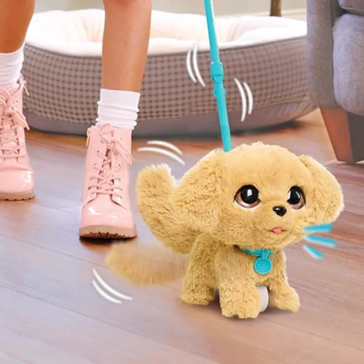 Just Play furReal Wag-A-Lots Golden Retriever, interaktives 20,3 cm großes Plüschtier mit abnehmbarer Leine, kuscheltier für Kinder ab 4 Jahren – Bild 2