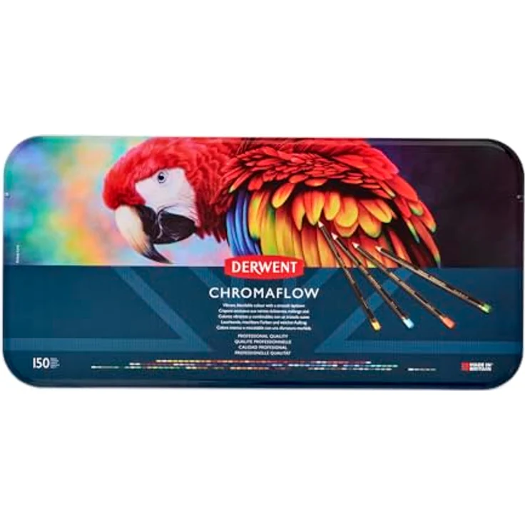 Derwent Chromaflow Buntstifte, 150 Stück in Dose, 3,5 mm runder Kern, Premium-Kernstärke, professionelle Qualität, 2306063, leuchtende Farben – Bild 2