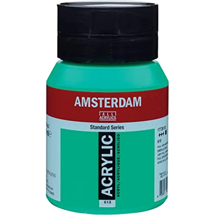 Amsterdam Standard Series Acrylfarbe, 500 ml Flasche in Paul Veronesegrün 615, licht- und alkalibeständig, hohe Lichtechtheit, schnelltrocknend – Bild 1