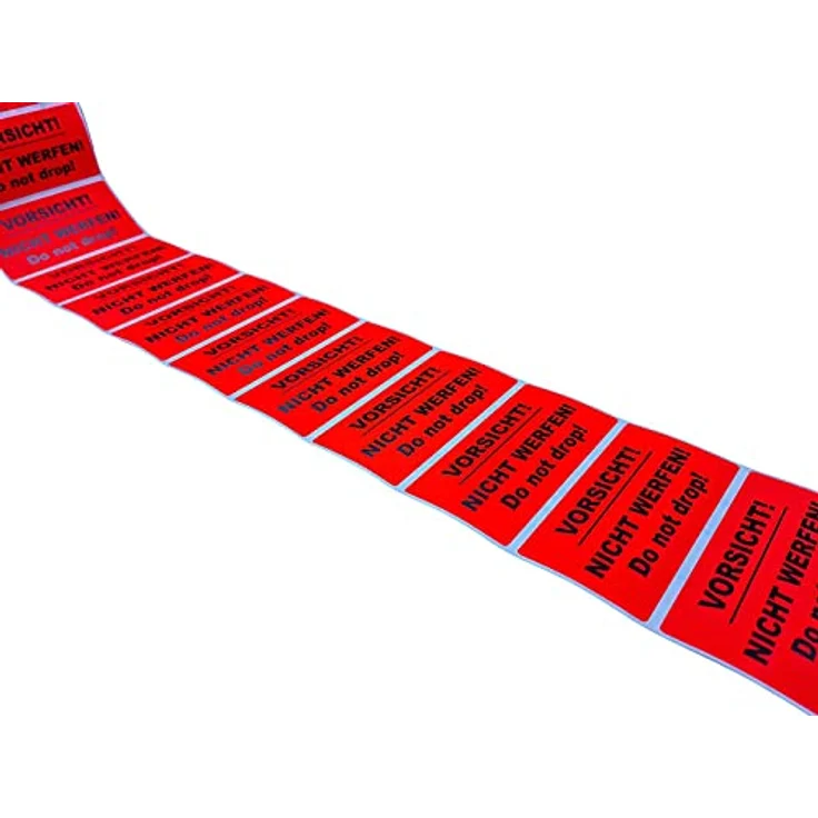 varivendo 50 Versandaufkleber Etiketten "Nicht werfen", rot, Größe 10 x 5 cm – Bild 3