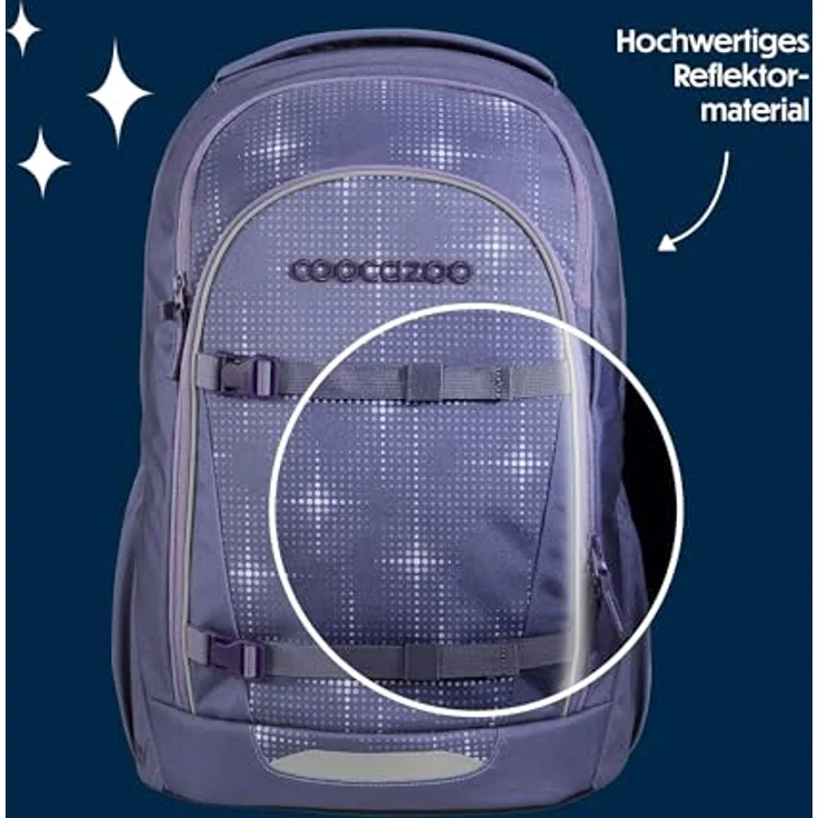 Coocazoo EVERY Schulrucksack „Lavender Sky“, lila, ergonomisch, höhenverstellbar, mit Brustgurt & Hüftgurt, für die 3. Klasse, 30 Liter Volumen – Bild 5