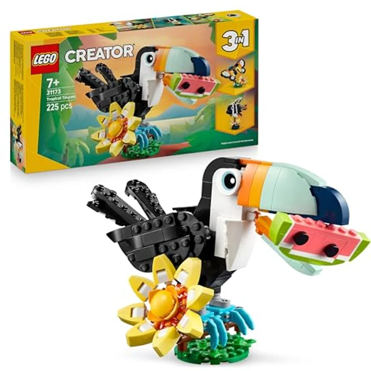 LEGO Creator 31173, 3-in-1 Baukasten mit 225 Teilen, Tropischer Tukan, geeignet ab 7 Jahren, 12 cm groß – Bild 1
