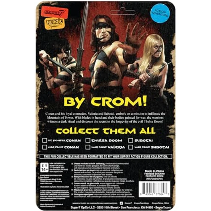 Super7 Conan The Barbarian Reaction Figures Wave 02 - Valeria (War Paint), Actionfigur mit Schwert-Zubehör, 9,5 cm groß – Bild 3