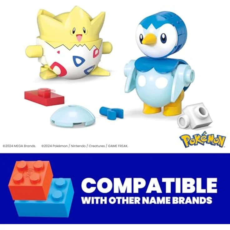 MEGA Pokémon Actionfigur Bauspielzeug-Set, Pokéball 2er-Pack, Togepi und Plinfla mit 41 Teilen, für Kinder, JCT44 – Bild 2