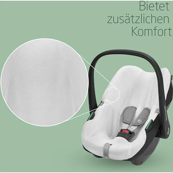 Maxi-Cosi Autositzbezug aus Bio-Baumwolle für CabrioFix i-Size / Pebble S, weich und atmungsaktiv, waschmaschinenfest, Natural White – Bild 3