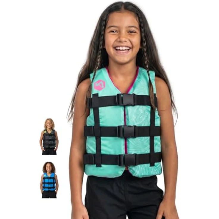 MESLE Schwimmweste Kinder H210 Junior, 50N Auftriebsweste mit Schrittgurt für 25-40 kg, zur Nutzung beim SUP und Kajak, Prallschutzweste für 6-10 Jahre – Bild 1