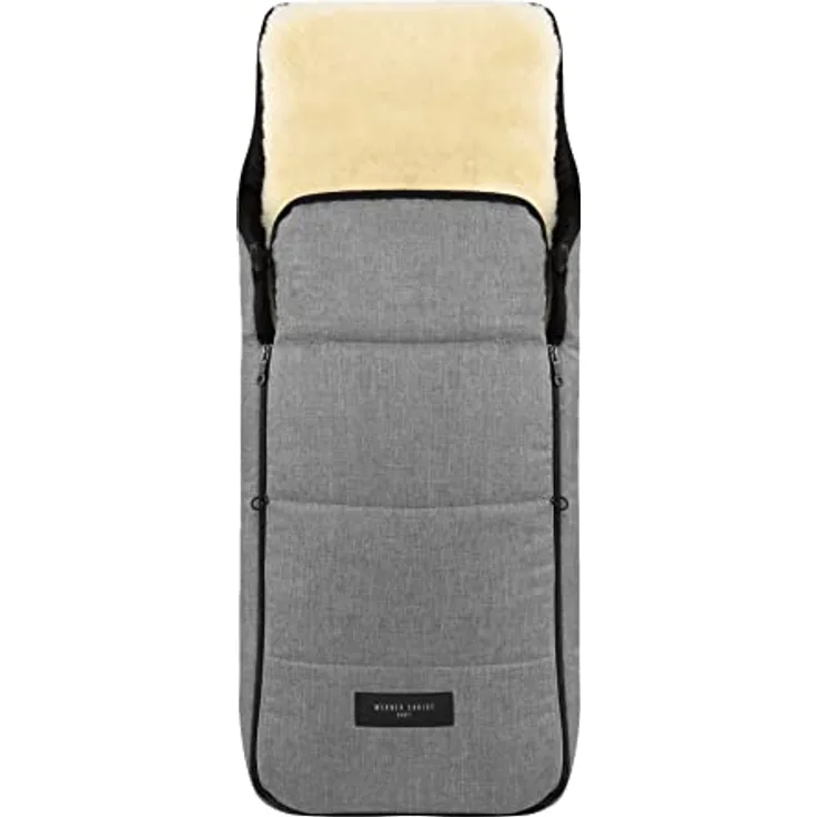 WERNER CHRIST BABY, Kinderwagen-Fußsack CORTINA – Thermo Winterfußsack (Kinder ab 6 - bis 36 Monate), mit herausnehmbarer Lammfelleinlage, medizinisches Fell, in Grigio (grau-meliert)