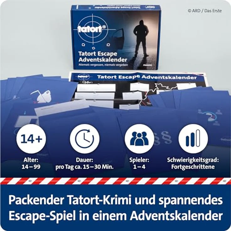 FRANZIS 67227 - Tatort Escape Adventskalender: Niemals vergessen, niemals vergeben - Spannender Weihnachtskrimi für Tatort-Fans, Fortgeschrittene, 1-4 Spieler, ab 16 Jahren – Bild 3