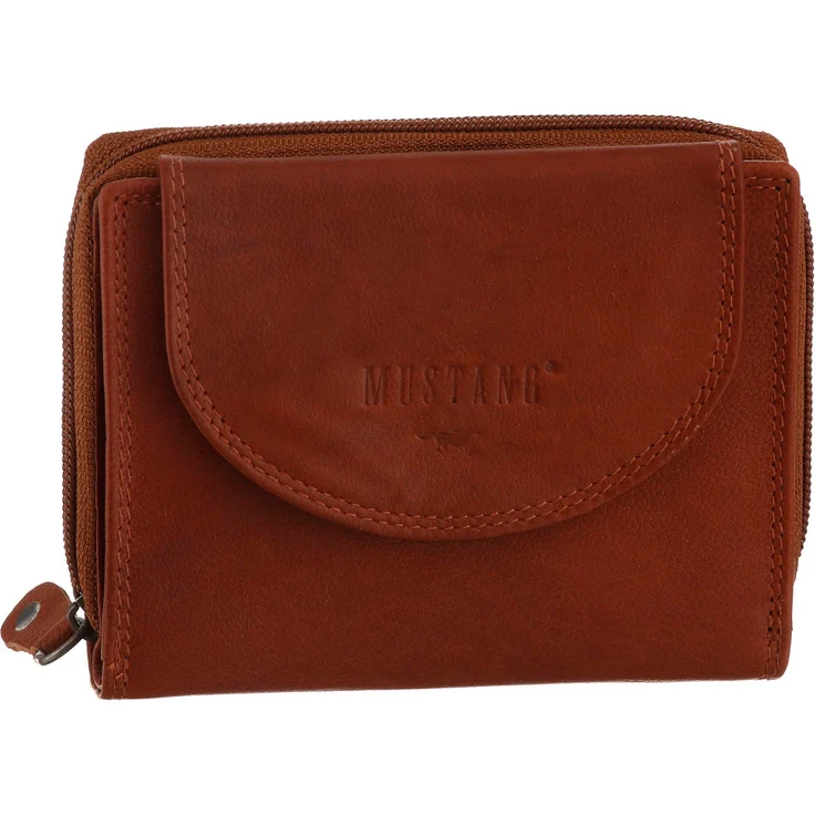 MUSTANG Geldbörse Udine leather wallet top opening, im praktischen Format, braun