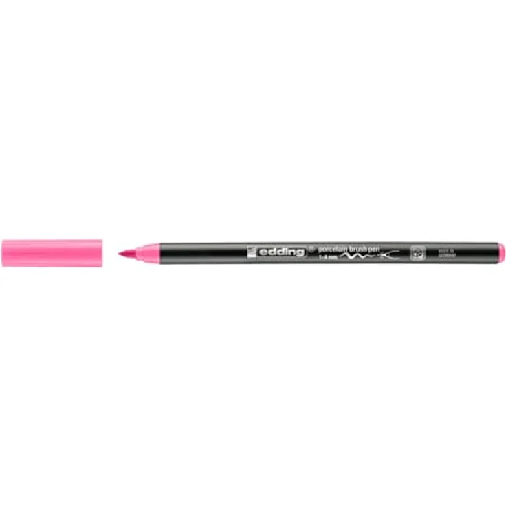 edding 4200 Porzellanpinselstift, pink, 1-4 mm Pinselspitze, spülmaschinenfest und schnelltrocknend für Keramik und Porzellan – Bild 3